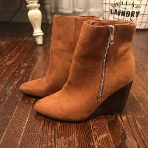 Forever 21 Pointed-Toe Brown Suede Ankle Boots